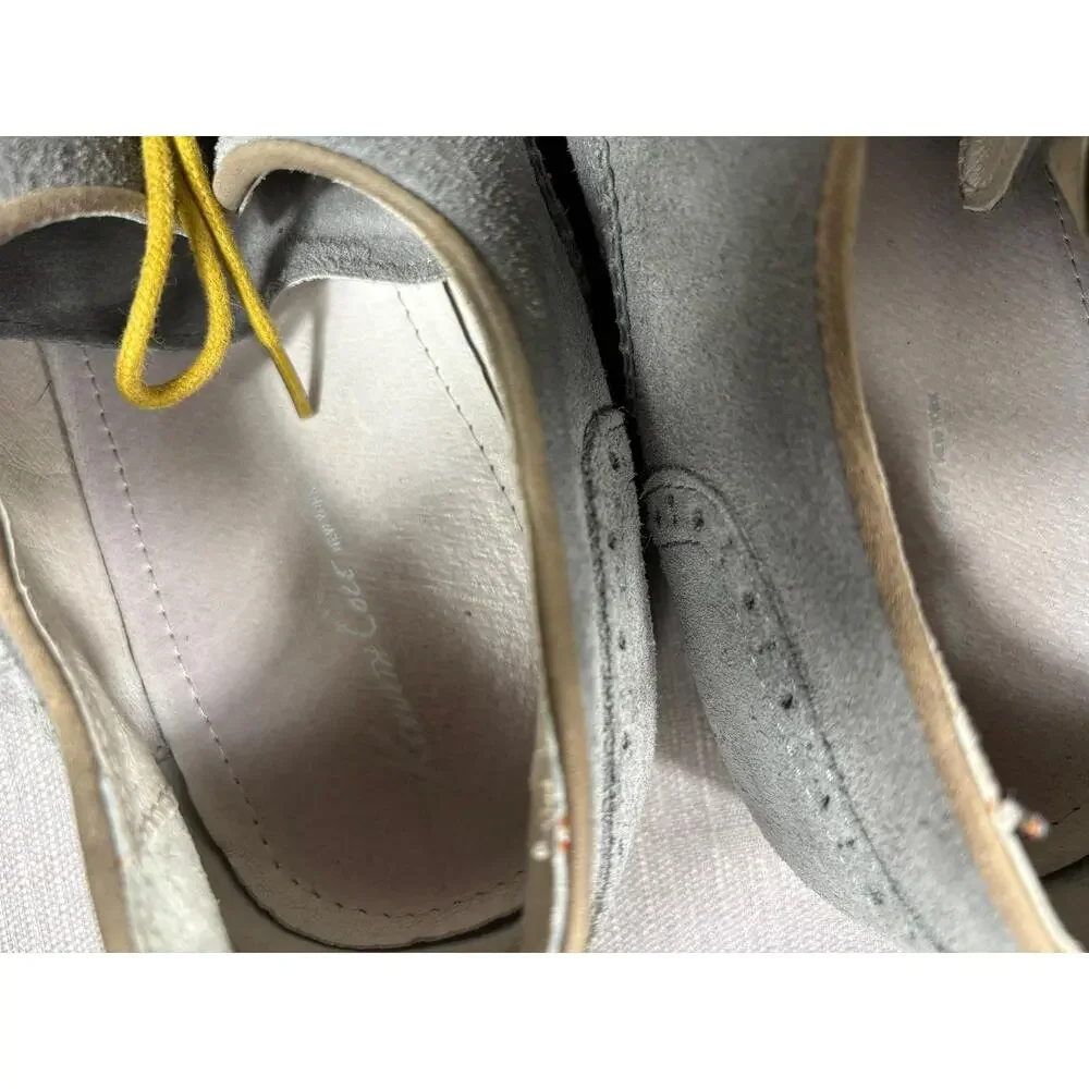 Kenneth Cole New York Shoes Mens Size 13 Gray Suede Wingtip Brogue Social Ladder